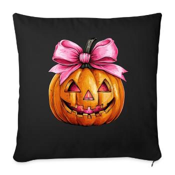 Coquettish Bow Pumpkin Spooky Halloween Mom - Sofa pillowcase 17,3'' x 17,3'' (45 x 45 cm) - black - Front