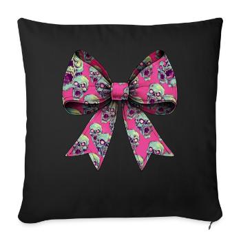 Arc coquet Zombie motif Spooky Halloween - Housse de coussin décorative 45 x 45 cm - noir - Devant