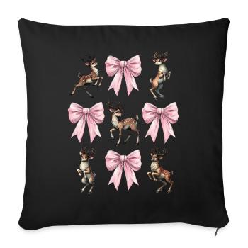 Coquette Noël Noeud Noël - Housse de coussin décorative 45 x 45 cm - noir - Devant