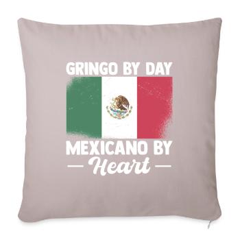 Cadeau Mexicain Gringo By Day Coeur Mexicain - Housse de coussin décorative 45 x 45 cm - taupe clair - Devant