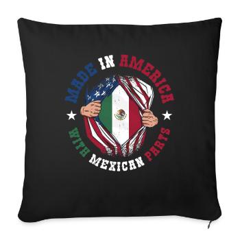 Made In America With Mexican Parts - Sofa pillowcase 17,3'' x 17,3'' (45 x 45 cm) - black - Front