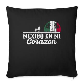 Mexican Roots - En Mi Corazon Mexico - Sofa pillowcase 17,3'' x 17,3'' (45 x 45 cm) - black - Front