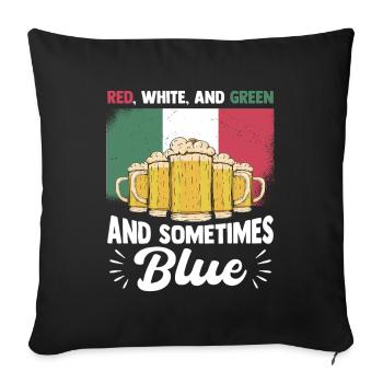 Fiesta mexicaine Siesta Rouge Blanc Vert Bleu - Housse de coussin décorative 45 x 45 cm - noir - Devant