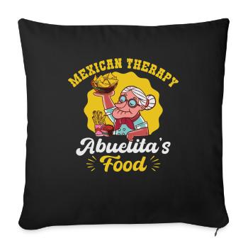 Thérapie mexicaine : La nourriture d’Abuelita - Housse de coussin décorative 45 x 45 cm - noir - Devant