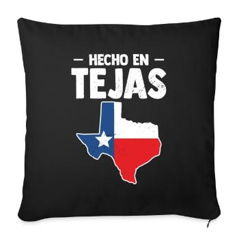 Mexico USA Texas Souvenir Hecho En Tejas - Sofa pillowcase 17,3'' x 17,3'' (45 x 45 cm) - black - Front