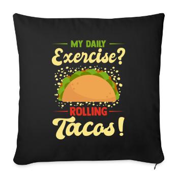Mexico Tacos Mexican Tacos - Sofa pillowcase 17,3'' x 17,3'' (45 x 45 cm) - black - Front