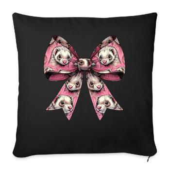 Coquette Bogen Frettchen Muster Cute Girl Mom - Sofakissenbezug 45 x 45 cm - Schwarz - Vorne