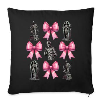 Coquettish Bow Mummy Spooky Halloween Mom - Sofa pillowcase 17,3'' x 17,3'' (45 x 45 cm) - black - Front