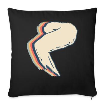 Chicken Wings Food Retro Line Art - Sofa pillowcase 17,3'' x 17,3'' (45 x 45 cm) - black - Front