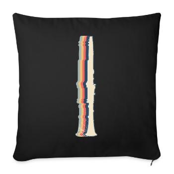 Clarinet Instrument Clarinetist Retro Line Art - Sofa pillowcase 17,3'' x 17,3'' (45 x 45 cm) - black - Front