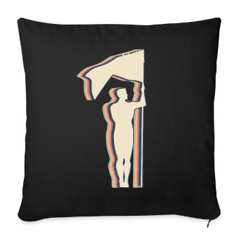 Color Guard Marching Band Retro Line Art - Sofa pillowcase 17,3'' x 17,3'' (45 x 45 cm) - black - Front
