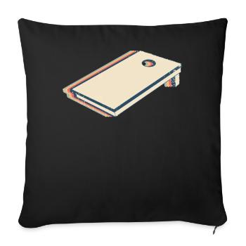 Cornhole Corn Hole Board Team Player Retro - Sofa pillowcase 17,3'' x 17,3'' (45 x 45 cm) - black - Front