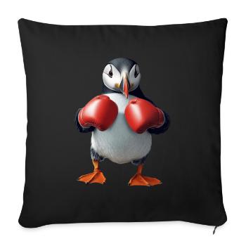 Papageitaucher - Sofakissenbezug 45 x 45 cm - Schwarz - Vorne