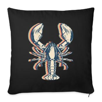 Crayfish Crayfish Crayfish Crayfish Retro Line Art - Sofa pillowcase 17,3'' x 17,3'' (45 x 45 cm) - black - Front