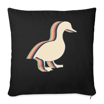 Duck Goose Retro Line Art - Sofa pillowcase 17,3'' x 17,3'' (45 x 45 cm) - black - Front