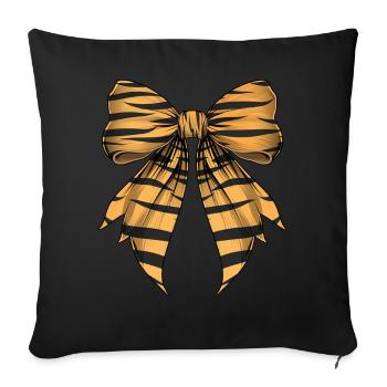 Coquettish Bow Tiger Stripe Pattern Cute - Sofa pillowcase 17,3'' x 17,3'' (45 x 45 cm) - black - Front