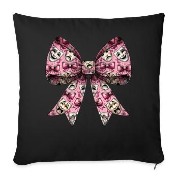 Coquette Bow Theater Mask Pattern Drama Comedy - Sofa pillowcase 17,3'' x 17,3'' (45 x 45 cm) - black - Front