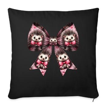Coquette Arc Porc-épic Mignon Animal Motif Fille - Housse de coussin décorative 45 x 45 cm - noir - Devant