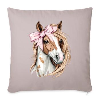 Coquette noeud Appaloosa Cheval Fille Maman Rose - Housse de coussin décorative 45 x 45 cm - taupe clair - Devant