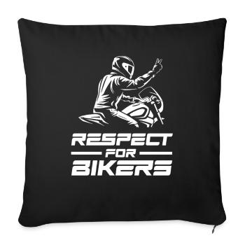 Motorcycle Stickers - Respect for Bikers - Sofa pillowcase 17,3'' x 17,3'' (45 x 45 cm) - black - Front