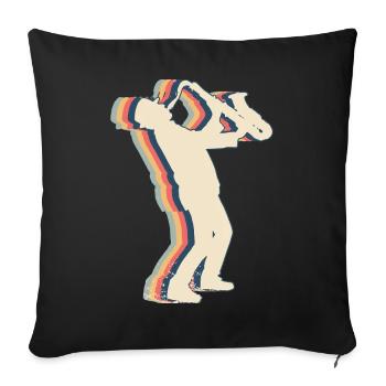 Saxophonspieler Saxophonist Saxist Sax Retro - Sofakissenbezug 45 x 45 cm - Schwarz - Vorne