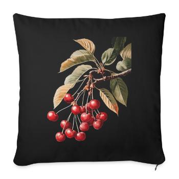 Kirsche - Sofakissenbezug 45 x 45 cm - Schwarz - Vorne
