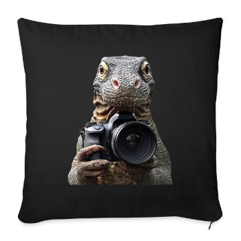 Komodowaran - Sofakissenbezug 45 x 45 cm - Schwarz - Vorne