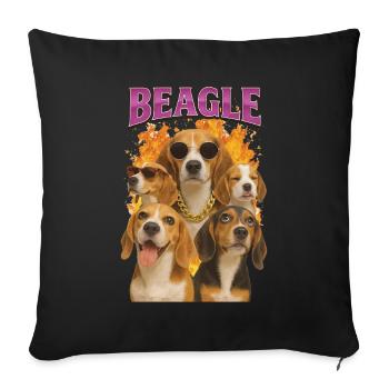 Beagle - Sofakissenbezug 45 x 45 cm - Schwarz - Vorne