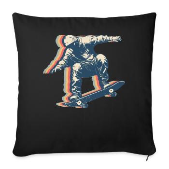 Skateboarding Skateboarder Skateboard Skater Retro - Housse de coussin décorative 45 x 45 cm - noir - Devant
