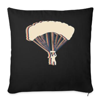 Parachutistes parachutistes - Housse de coussin décorative 45 x 45 cm - noir - Devant