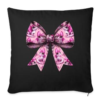 Coquette Bow Crested Gecko Lizard Pattern Mom Girl - Sofa pillowcase 17,3'' x 17,3'' (45 x 45 cm) - black - Front