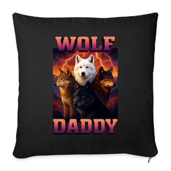 Wolf - Sofakissenbezug 45 x 45 cm - Schwarz - Vorne