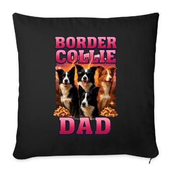 Border Collie - Sofakissenbezug 45 x 45 cm - Schwarz - Vorne