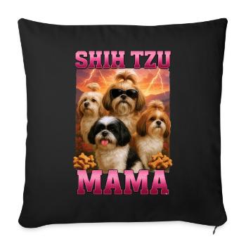 Shih Tzu - Sofakissenbezug 45 x 45 cm - Schwarz - Vorne