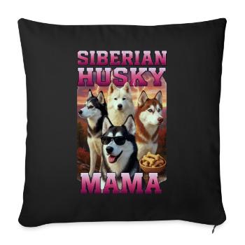 Sibirischer Husky - Sofakissenbezug 45 x 45 cm - Schwarz - Vorne