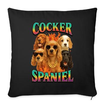 Cocker Spaniel - Sofakissenbezug 45 x 45 cm - Schwarz - Vorne