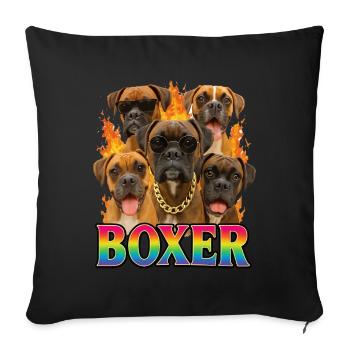 Boxer - Sofakissenbezug 45 x 45 cm - Schwarz - Vorne