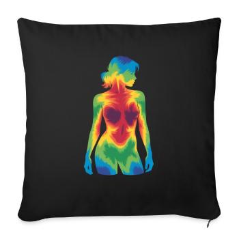 Fascinating Thermal Image Women - Sofa pillowcase 17,3'' x 17,3'' (45 x 45 cm) - black - Front