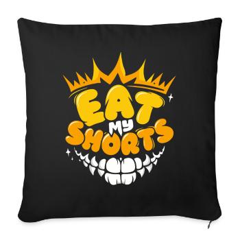 Eat my shorts funny short Video with Teeth mouth - Sofakissenbezug 45 x 45 cm - Schwarz - Vorne