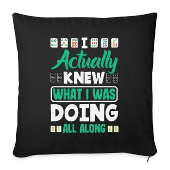Joueur de Mahjong Drôle Mah Jongg Disant Ma Jiang - Housse de coussin décorative 45 x 45 cm - noir - Devant