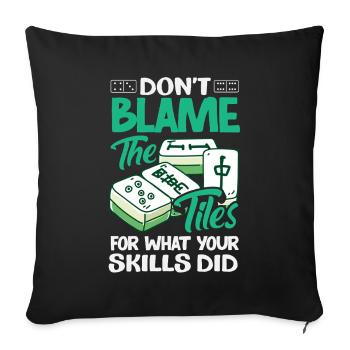 Mahjong Gamer Mah-Jongg Fun Card Game - Sofa pillowcase 17,3'' x 17,3'' (45 x 45 cm) - black - Front