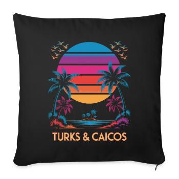 Turks- und Caicosinseln - Sofakissenbezug 45 x 45 cm - Schwarz - Vorne