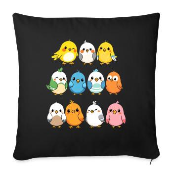 Perroquet Enfants Oiseau Pet - Housse de coussin décorative 45 x 45 cm - noir - Devant