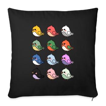 Papagei Kinder Vogel Haustier - Sofakissenbezug 45 x 45 cm - Schwarz - Vorne