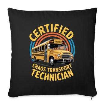 Certified Chaos Transport Technician - Sofa pillowcase 17,3'' x 17,3'' (45 x 45 cm) - black - Front