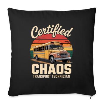 Certified Chaos Transport Technician - Sofa pillowcase 17,3'' x 17,3'' (45 x 45 cm) - black - Front