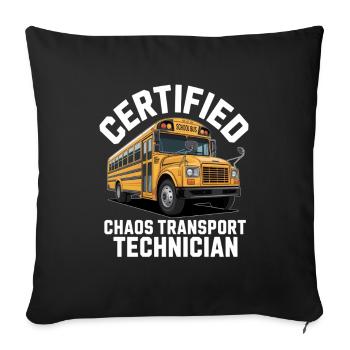 Certified Chaos Transport Technician - Sofa pillowcase 17,3'' x 17,3'' (45 x 45 cm) - black - Front