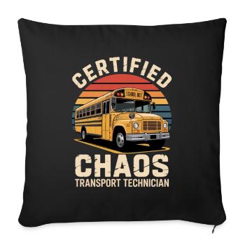 Certified Chaos Transport Technician - Sofa pillowcase 17,3'' x 17,3'' (45 x 45 cm) - black - Front