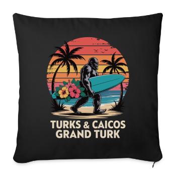 Turks- und Caicosinseln - Sofakissenbezug 45 x 45 cm - Schwarz - Vorne