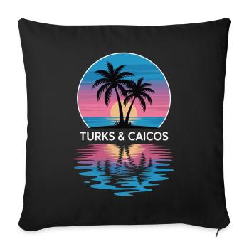 Turks- und Caicosinseln - Sofakissenbezug 45 x 45 cm - Schwarz - Vorne